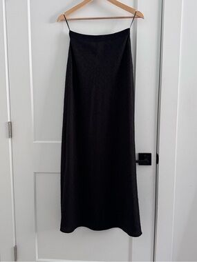 Propaganda Textured Black A-Line Maxi Skirt